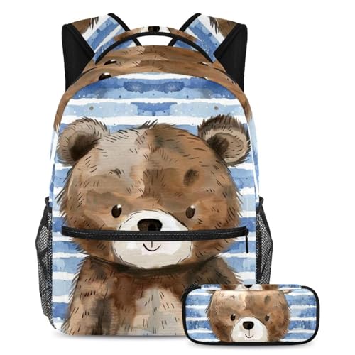 Sac à dos pour garçons et filles style ours mignon parfait pour le collège