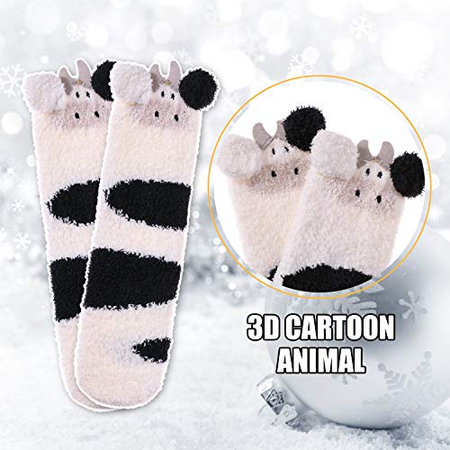 Yebing Fuzzy Socks For Women Fluffy Slipper Socks Winter Warm Cozy Plush Microfiber Home Animal Sleeping Socks4
