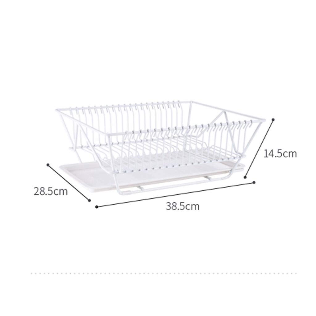 Escurreplatos de Acero Inoxidable para Cocina, Color Blanco, Duradero, Ahorra Espacio, diseño Moderno Ajustable, secar Platos y Utensilios, fácil de Limpiar, Resistente a la ox