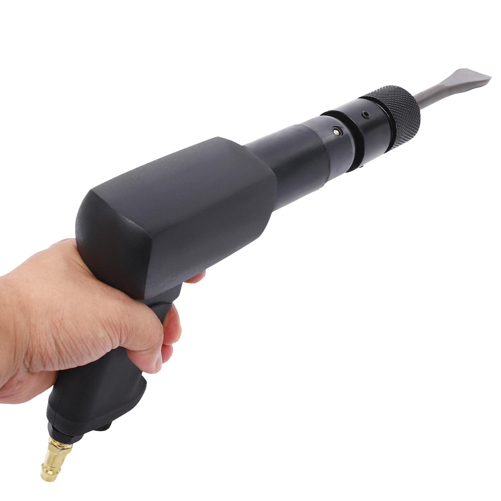 Juego de martillo neumático con juego de cinceles – Potente herramienta de martillo neumático para trabajos de carrocería, demolición, metalurgia – Diseño ergonómico con maletín de transporte