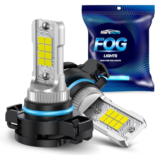 Marsauto 5202/5201 LED Fog Light Bulbs, 100% Successful Installation, 10000 Lumens 600% Brightness 6000K LED Bulbs, 5201 PS24W PS19W Fog Lights For Cars, Trucks,SUV, Non-polarity