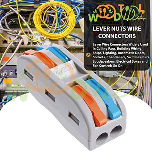 Image of 2 to 2 Inline Compact Connectors - Circuit Inline Splices - Wire Terminals - Electrical Connectors - Circuit Terminal Blocks (4pcs, 2 to 2 Inline, Multi)