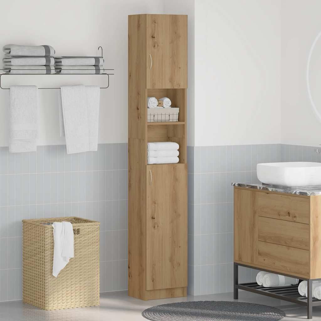 vidaXL Mueble de baño Artisan Oak 32x25,5x190 cm Madera de ingeniería