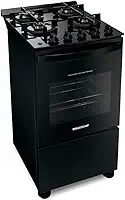 Fogão de Piso Brastemp 4 Bocas com mesa de vidro e grades duplas de ferro fundido Preto - BFO4VAE - Bivolt