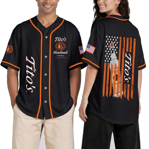 Zynbase Vodka Baseball Jersey Shirt Mens Alcohol Jersey Short Sleeve Casual Shirt for Drinking Lover