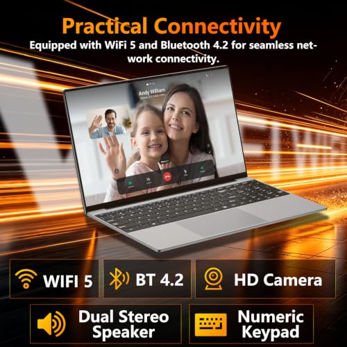 Image of 2026 Laptop, 15.6 inch Laptop Computer Core M3-6Y30 with 8GB RAM 256GB SSD