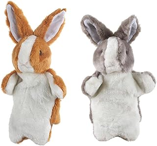 NUOBESTY Rabbit Toys Rabbit Toys 2Pcs Bunny Hand Puppets Stuffed Animals Hand- Puppets Plush Animal Toys for Storytelling Role Play Puppets Theaters Puzzle Toy Bunny Toys