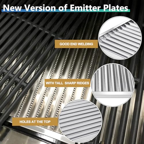 Emitter Plates Grill Parts for Charbroil Commercial 463241313, 463241314, 463241013, Cooking Grates, Heat Shield, Burner, Ignitor for Charbroil Commercial Tru Infrared Grill Replacement Parts 3 Burner by Hiorucet - Image 5