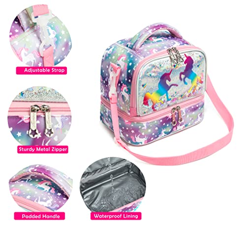 Mohco Kids Lunch Bag Insulated Bento Cooler Bag Two Compartments Cooler For Boys And Girls With Adjustable Strap Travel Lunch Tote #TOP4