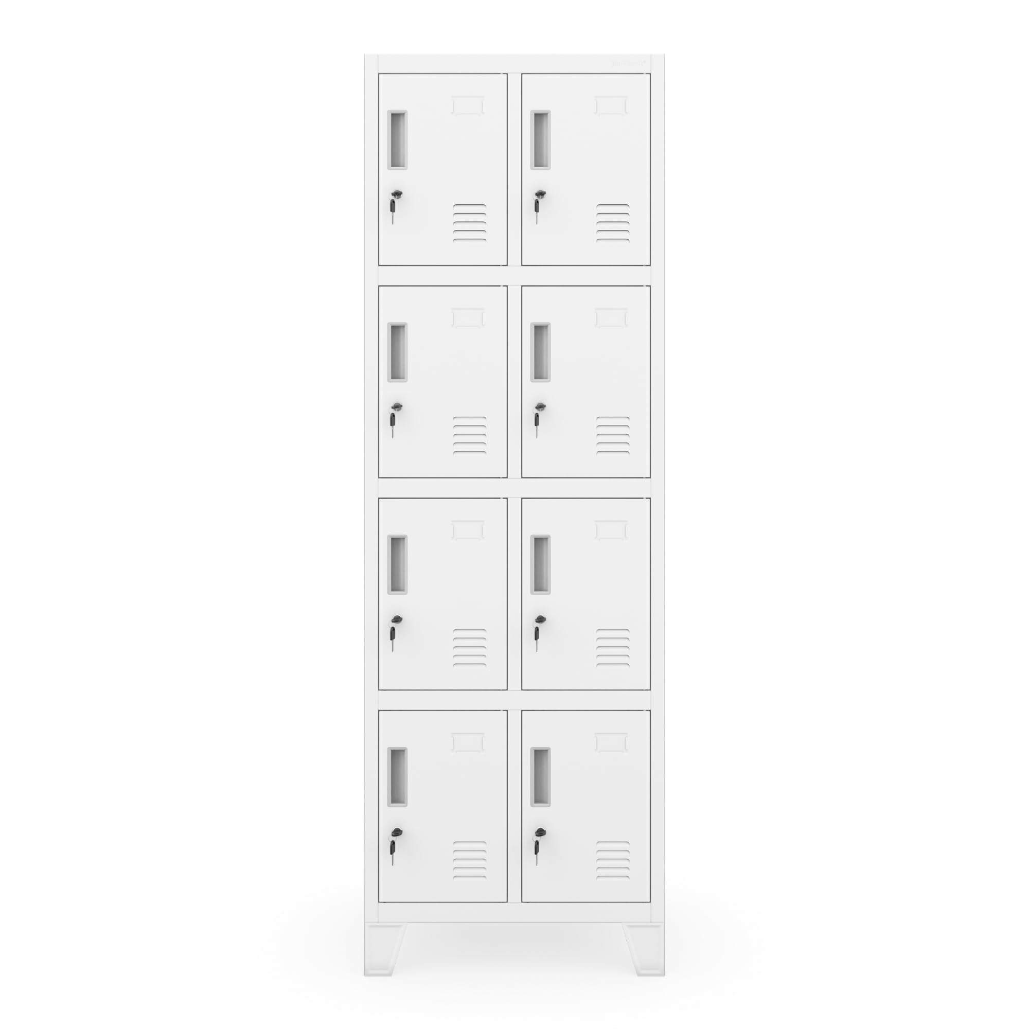 Jan Nowak Spind Metall Schulschließfach 8 Fächer 172 x 56 x 45 cm Schülerspind abschliessbar Sozialschrank mit Belueftung Garderobenspind Metallschrank, Personalspind