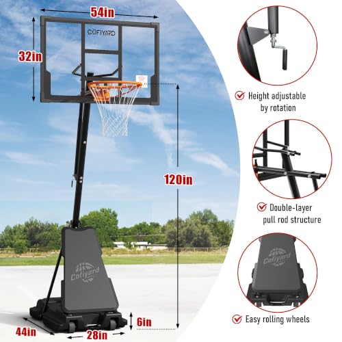 Image of Basketball Hoop 44 /48 /54 Inch with Sandbag Adjustment 5.25-10FT