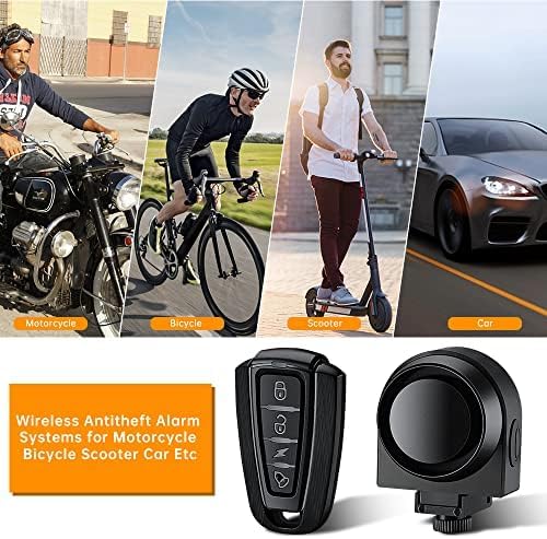 Miniatura 8 de ONVIAN Wireless Bike Alarm with Remote, 115dB Loud Bicycle Anti Theft Alarm Vibration Motion Sensor System, USB-C Rechargeable Bike Alarms for