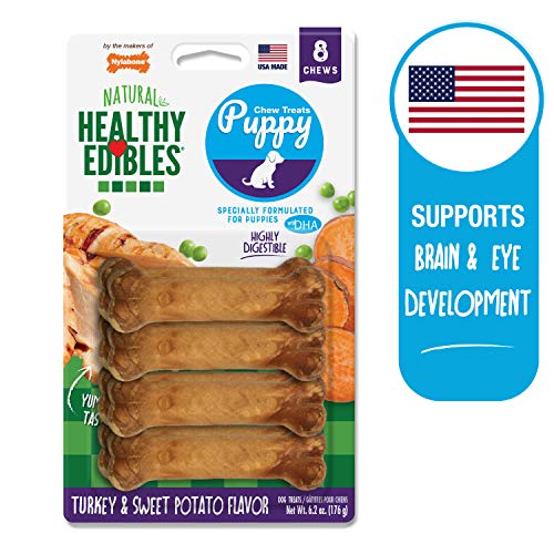 Nylabone Healthy Edibles Puppy Chew Treats, Turkey & Sweet Potato, X-Small, 8 Count