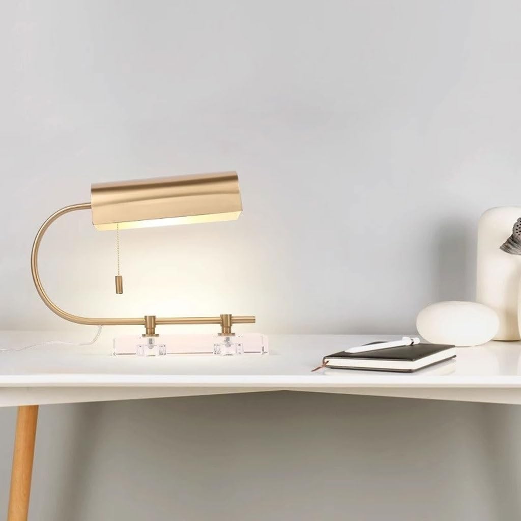 Lampara Escritorio Lámpara De Escritorio Moderna, Decoración Sala Estudio Cristal Lujo con Luz Nórdica Simple Y Creativa Desk Lamp