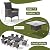 RTDTD 10 Pieces Patio Dining Set Outdoor Rattan Furniture Dinning Set with 2 Square Glass Tabletops 8 Chairs with Grey Cushions for Patio, Backyard Outdoor Kitchen Lawn & Garden