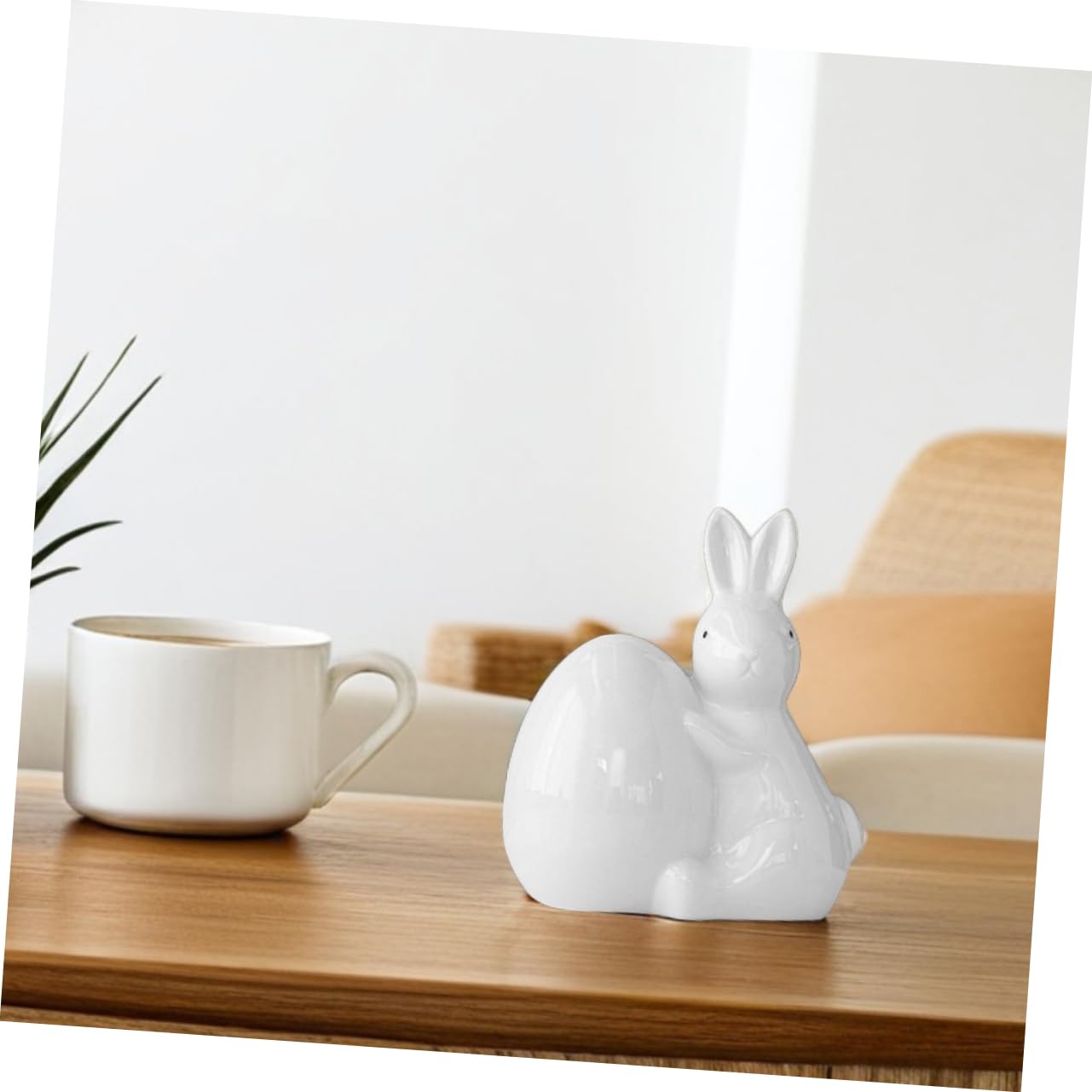 ABOOFAN 2 Pezzi Di Portaconigli Pasquali in Ceramica Fatti A Mano Ornamenti Decorativi Per Il Soggiorno Statuette Di Animali Non Verniciate Decorazioni Pasquali