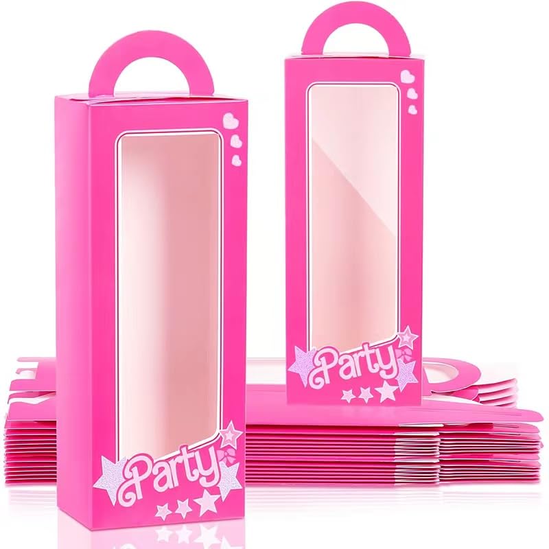 12PCS Pink+Blue Party Favor Boxes Blue Doll Gift Boxes Bachelorette Birthday Party Decoration Goodie Bag Candy Boxes for Girls and boys Birthday Party pink Birthday Bridal Shower Supplies