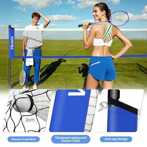 Image of Badminton Set, Portable Outdoor Anti-Sag System - Official 20ft x 5ft Easy Setup Durable Net with 4 Rackets, 3 Shuttlecocks & Carry Bag for Backyard, Lawn or Beach Fun