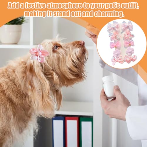 BEPSYOM 10 Stück Haarspange für Hunde und Katzen Haaraccessoires Zubehör, Haarnadel mit Schleife für Haustiere Niedlicher Welpen-Haarschmuck für Teddy-Pudel-Bichons