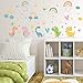 4 Hojas Pegatinas Pared Dinosaurio Vinilos Bebe Niños Infantiles para Dormitorio Habitación Escuela Adhesivos Stickers Decorativos