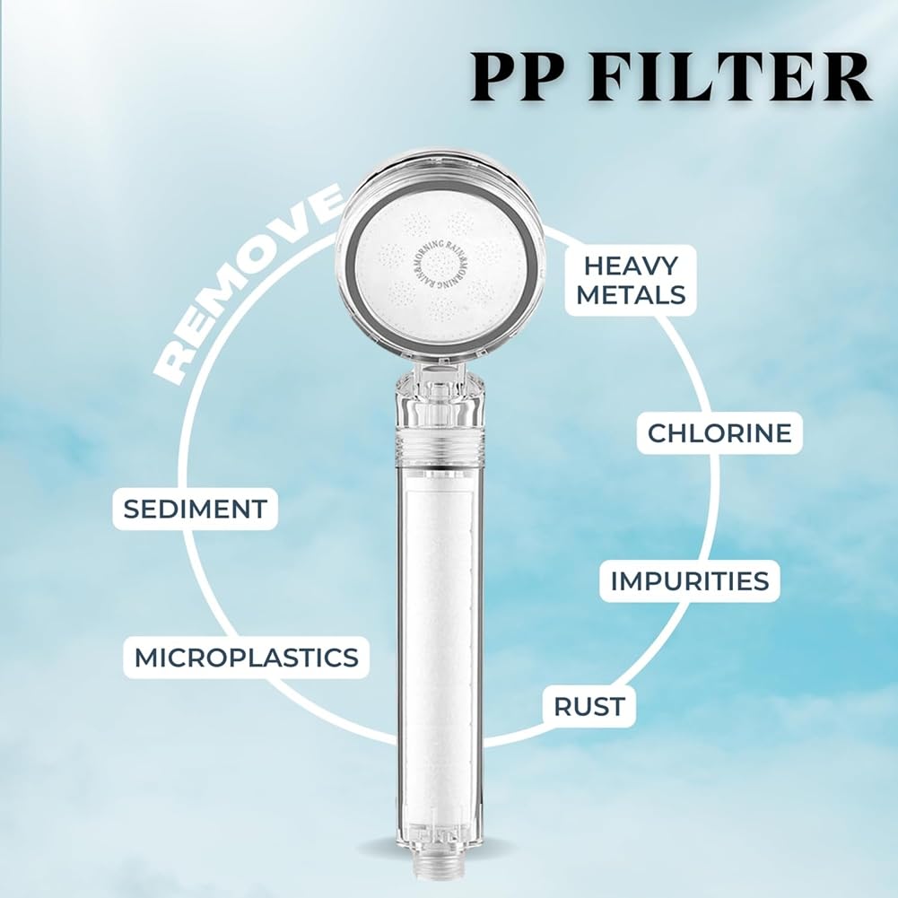 Cabezal de Ducha con Filtro para Agua : Alta Presión, Filtros Dobles de y PP, Elimina el y Las Impurezas A