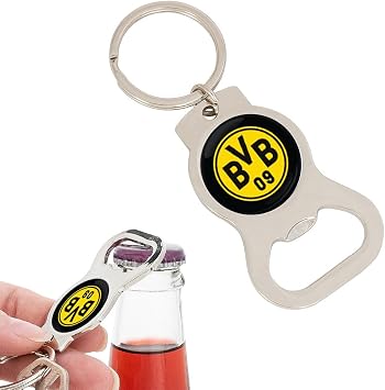 Desert Cactus Borussia Dortmund FC BVB Dortmund Silver Bottle Opener B | Officially Licensed Black and Yellows Football Soccer Durable Metal Cap Remover and Keychain for Kitchen, Bar, and Parties