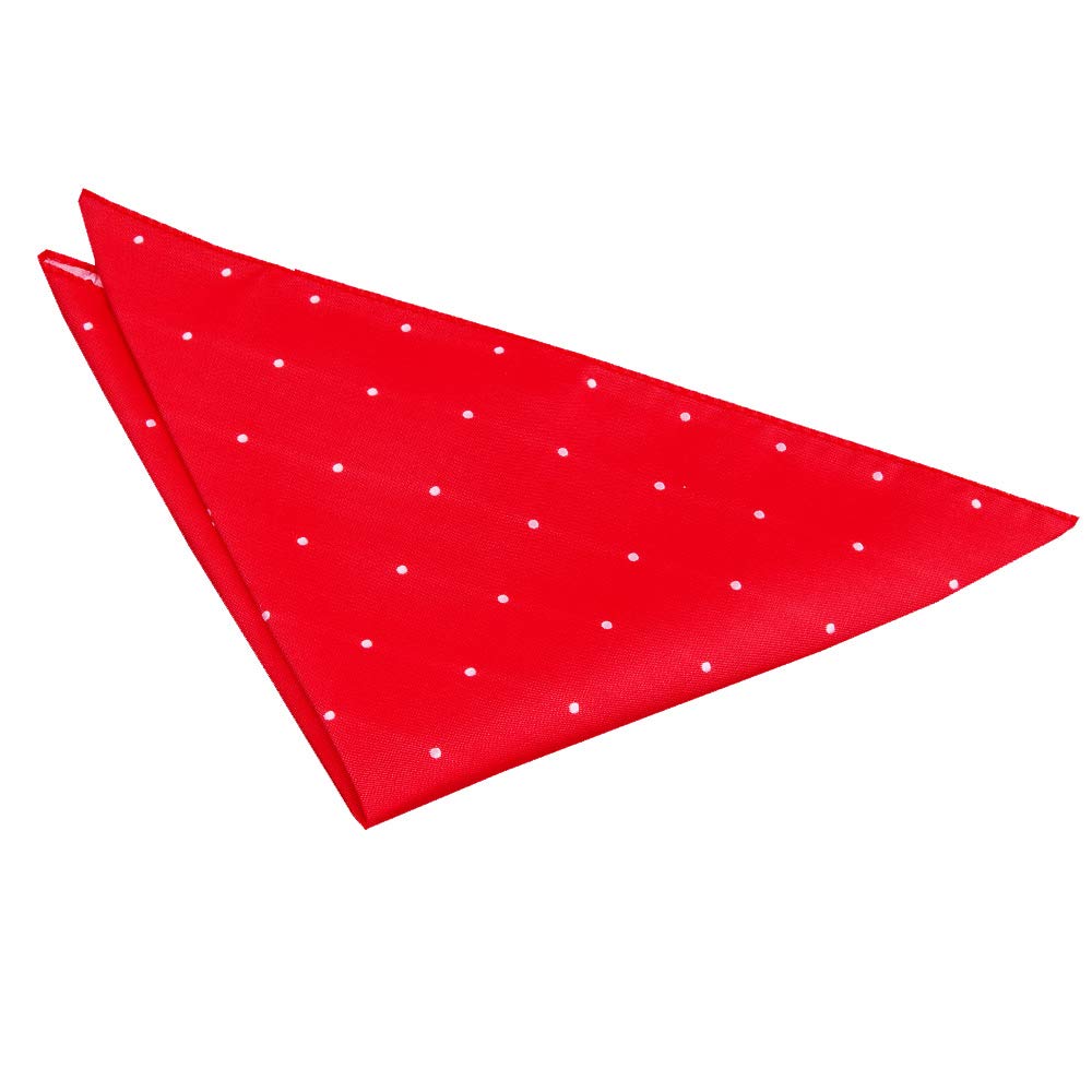 Dqt Men's Pin Dot Red Red Solid Plain Stripe Floral Paisley Polka Dot Pocket Square