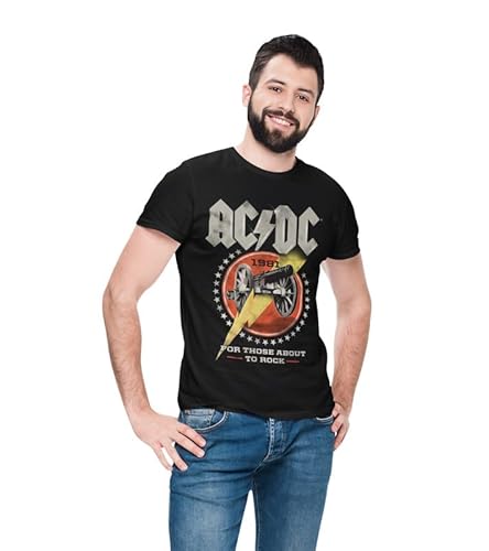 AC/DC MEACDCRTS032 Camisetas, Negro, XXL para Hombre