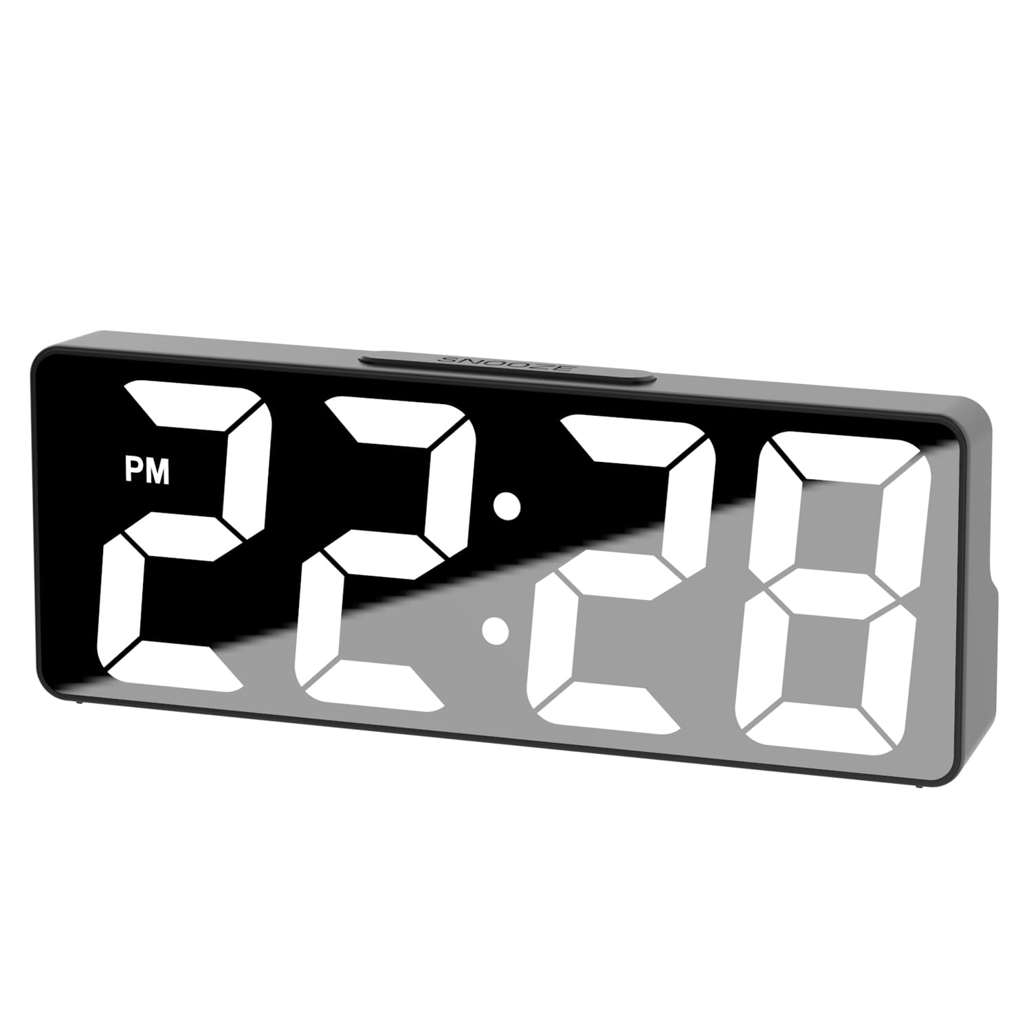 Digital Alarm Clock for Bedroom, Large Display Bedside Clock, USB/Battery Powered Alarm Clock with Snooze, Date, Digital Alarm Clocks Bedside with Adjustable Brightness,12/24H Display for Home (Black)