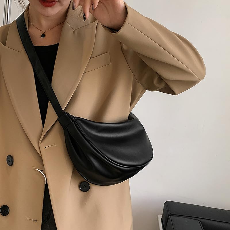 Women Shoulder Bag Crossbody Dumpling Bags Soft Vegan Leather with Adjustable Strap3