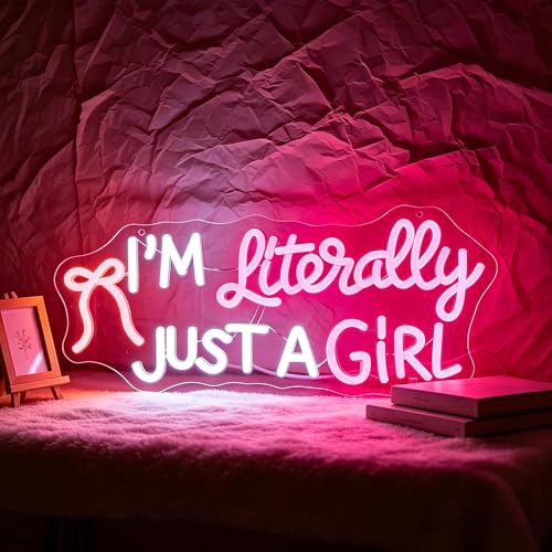 Image of I'm Literally Just A Girl Neon Sign for Wall Decor Light Up Sign Led Signs for Room Party Home Wall Decor USB Powered