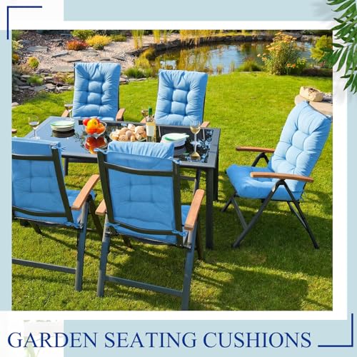 Image of Juexica SKU Blue 17 x 17 Inch 4 Sets Outdoor Patio Chair Cushion