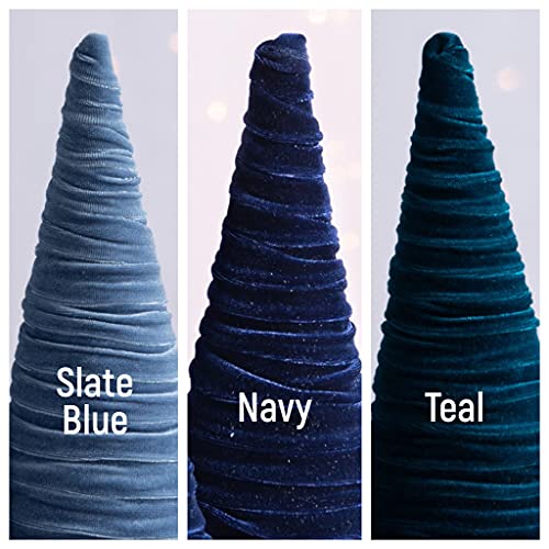 Image of Create Your Own Set of 4 Velvet Trees, Valentine Tree Tabletop, Winter Mantel Decor, Handcrafted Entryway, Wedding Centerpiece Bookshelf (Create Your Own)