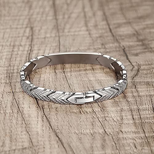 LinnaLove Fashion Titanium Medical Alert Bracelets for Women Free Engraving Not Allergic id Bracelets4