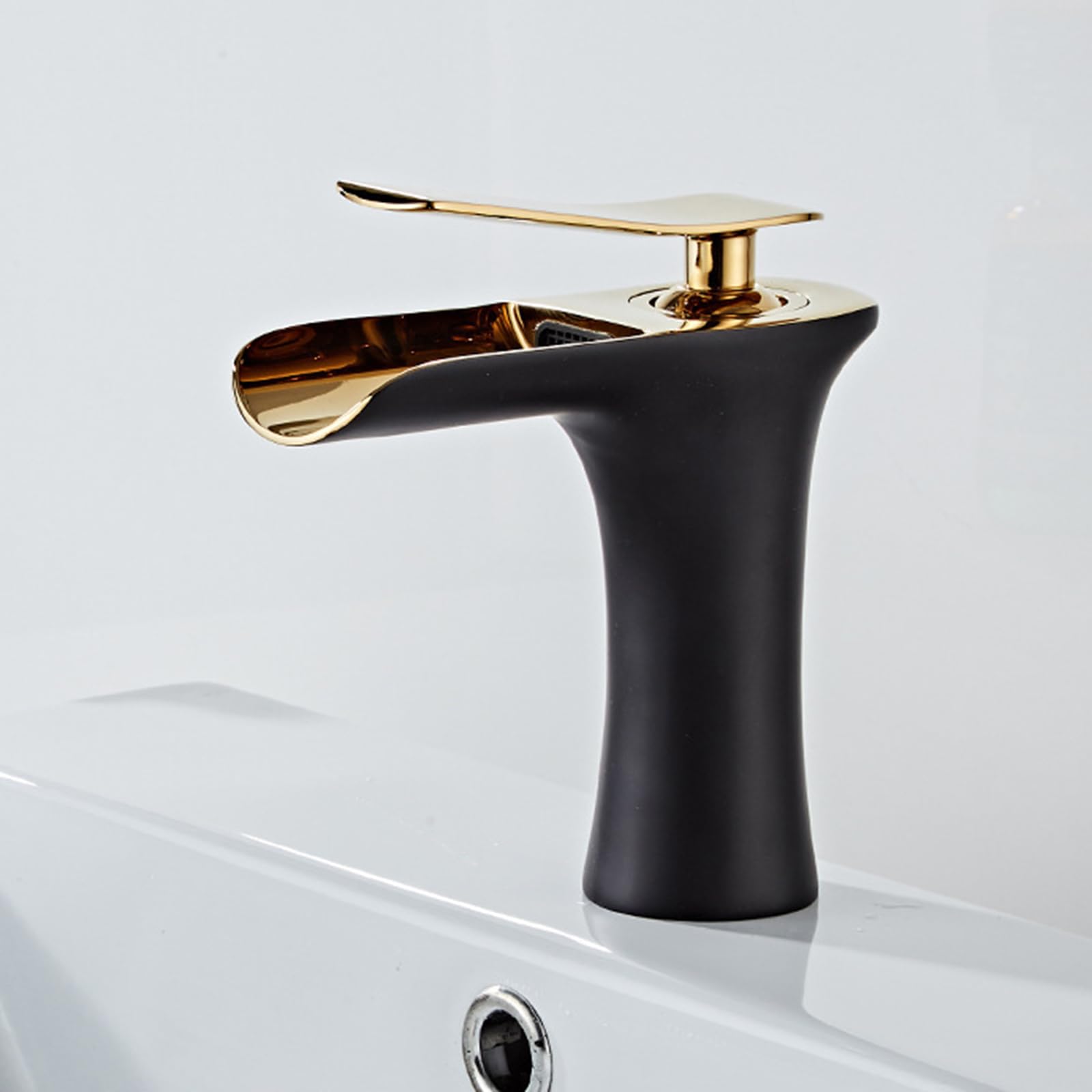 HCFYAUIS Modern High Arc Bathroom Faucet Single Hole Lavatory Mixer Waterfall Sink Tap for Stylish Decor Easy Installation Chrome Finish