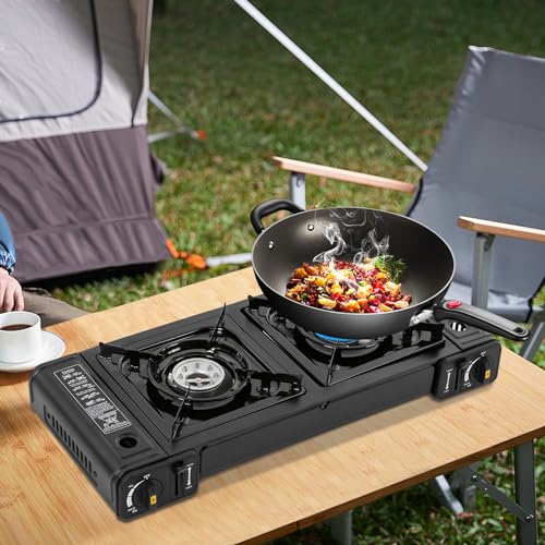 Réchaud de camping 2 feux stable avec plaque de cuisson GPL - 3