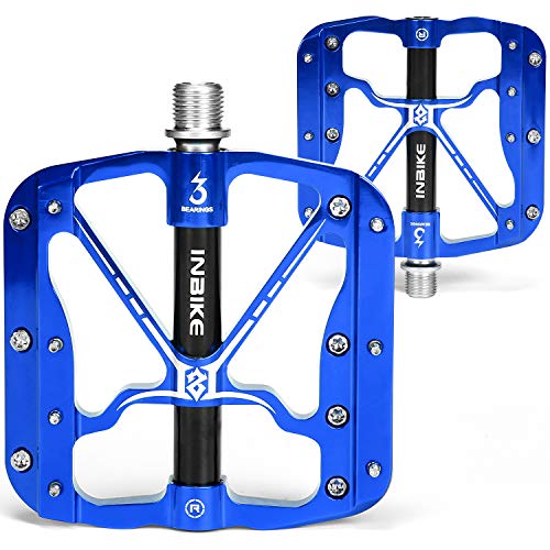 INBIKE Mountain Bike Pedals BMX Pedals Road Bike Pedals Lightweight Blue