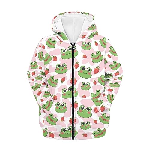 Image of Biyejit Kids Novelty 3D Graphic Printed Hooded Sweatshirt Boys Girls Zip Up Hoodies Age 6-16 Years