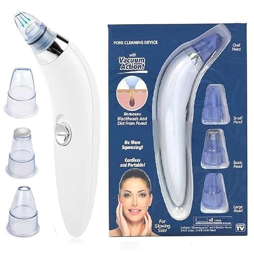 Image of 4 In 1 Multi-Function Blackhead Whitehead Extractor Remover Device Facial Cleansing Tool,Skin Cleaner,Pimple Removal Tool,Acne Pimple Pore Cleaner Vacuum Suction Tool For Men & Women (white1)