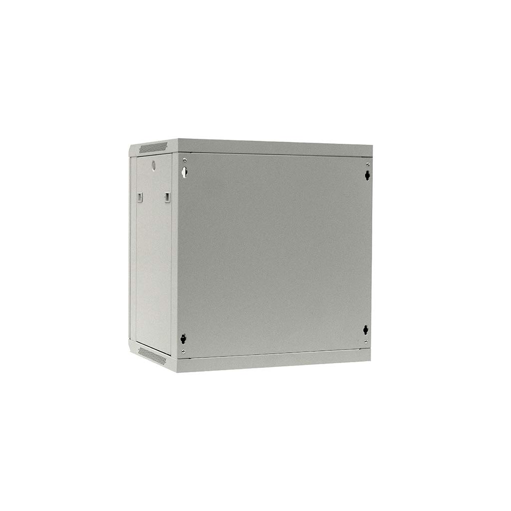 Szafa Wisząca RACK 19", 12U/600x450mm – Szary, Drzwi Szklane, Otwierane Boki