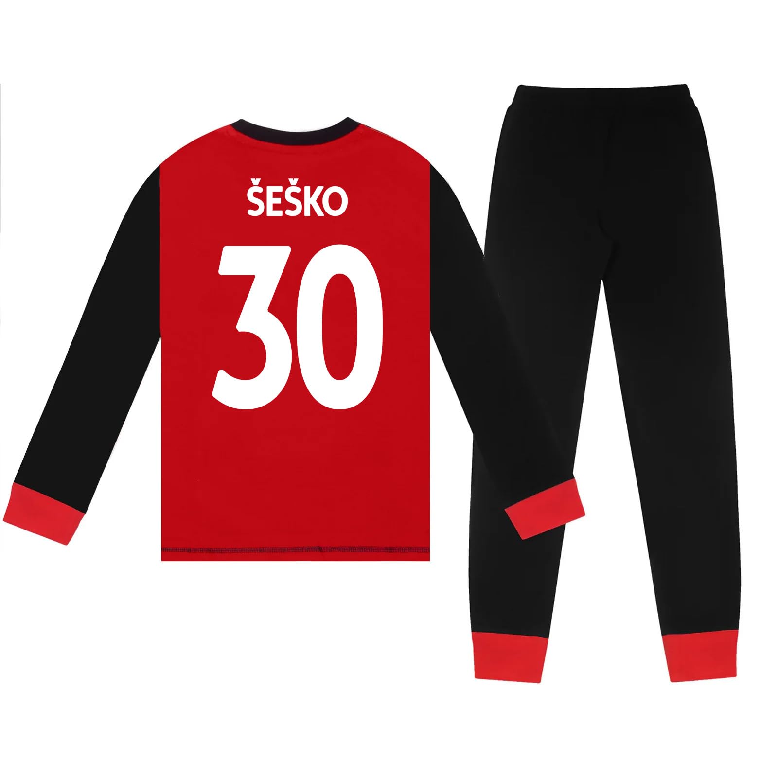 Manchester United FC Boys Sesko 30 Long Pyjamas Red 13-14 Years