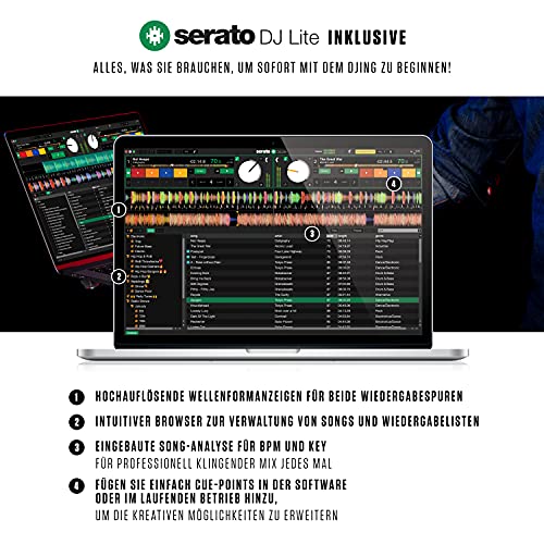 Numark Mixtrack Platinum FX + Numark HF125 – DJ-Controller für Serato DJ mit 4-Deck Kontrolle + professioneller DJ… - Image 7