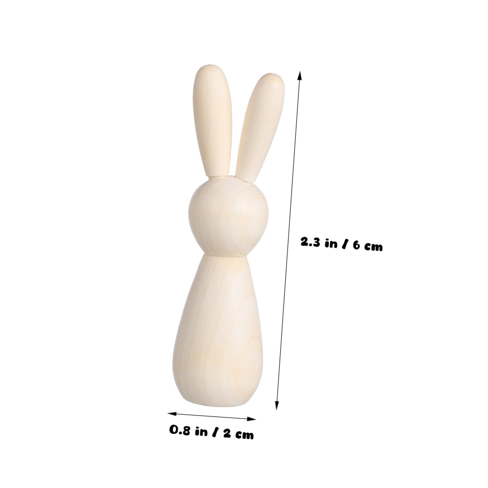 Figuras Decorativas Mini Conejos de Madera sin Terminar para Bricolaje, 5 Piezas Natural, Superficie Lisa, para Manualidades Infantiles, Decoración de Habitaciones y Mesa, Uso Artesanal