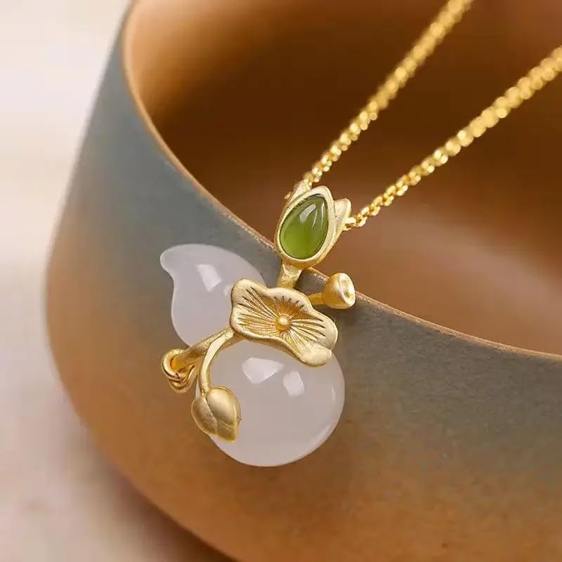 Image of 925 Sterling Silver Lotus Necklace For Women - 14K Gold Filled Lotus Flower Original Pendant Necklaces Lotus Leaf Necklace, Lotus Flower Pendant Necklace, Lotus Flower Necklace