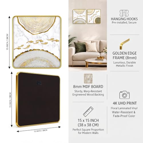 Image of RANDOM Premium Square Wall Painting Set of 2, 38 x 38 cm (Painting set of 2)