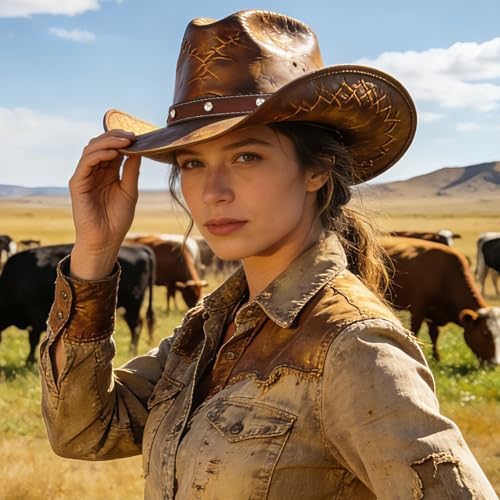 Image of Cowboy Hat Bands for Men and Women,Hatbands Belt for Cowboy /Western /Fedora /Cowgirl Hats Multicolor