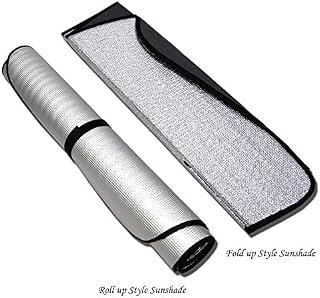 TuningPros RSS-245 Custom Fit Roll Up Car Windshield Sun Shade Protector, Sunshade Visor