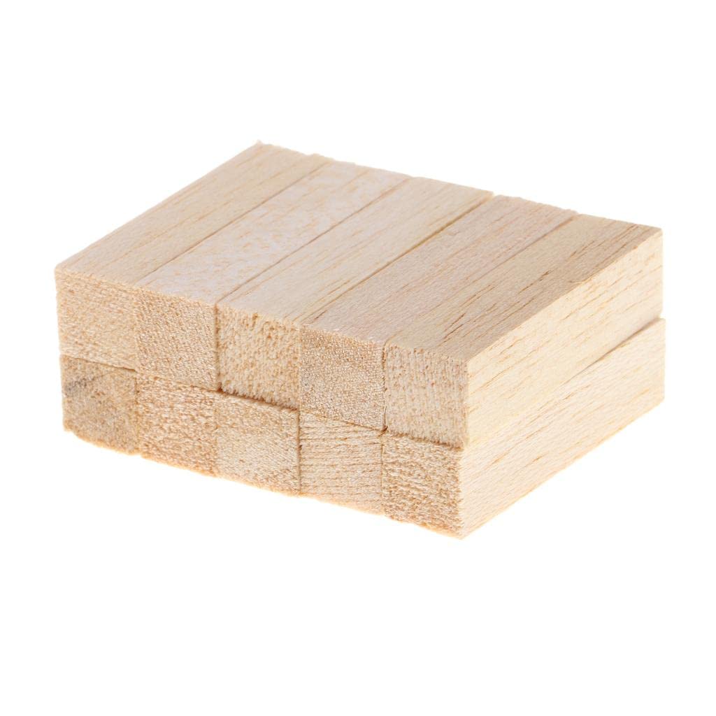 10 Pieces Square Balsa Wood Stick Block Unfinished Woodcraft Dowel Rod 50mm-picture-16