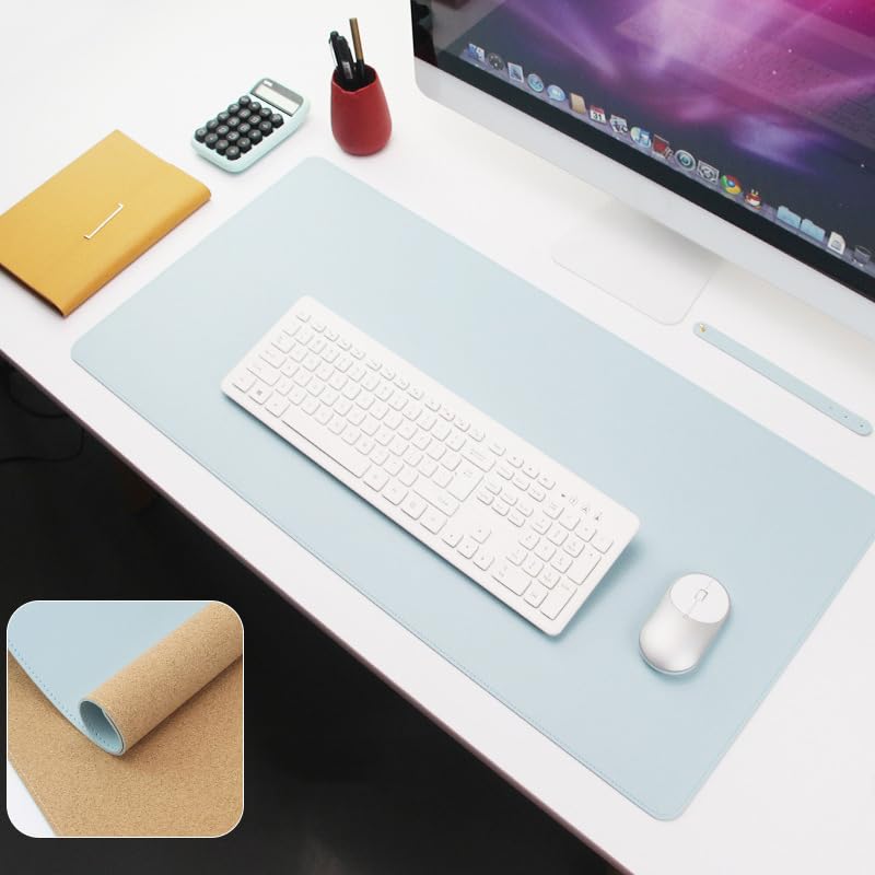 Tapis de bureau imperméable en liège naturel pour le télétravail Ruby Lil 120x60