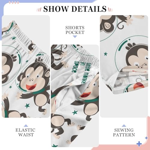 Monkey in Space Boys Long Pants Soft Trousers Elastic Waist Kids Lounge Bottoms with Pockets S-XL4